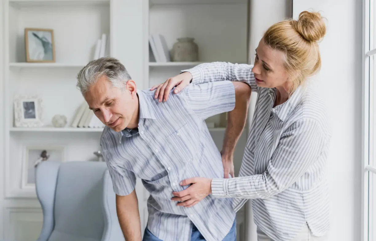 Injury victim receiving help at home illustrating pain and suffering compensation after an accident